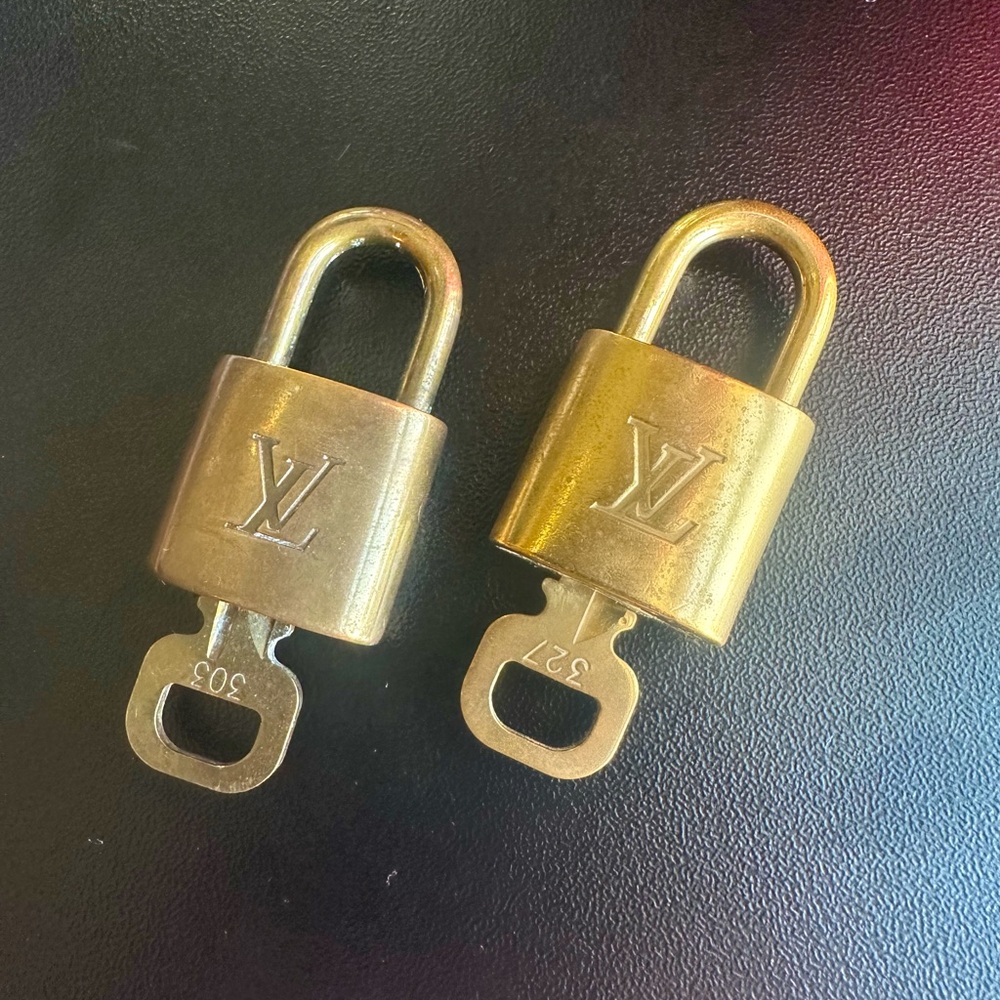 TWO LV LOCKS WITH KEYS #303 & #327